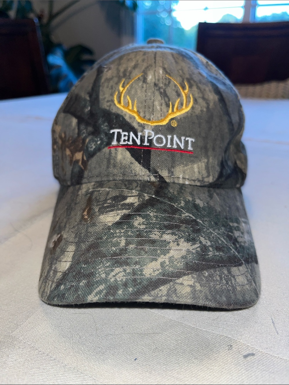 NWNT Vintage TenPoint Archery CamCap with Yellow Antler Logo - Camouflage